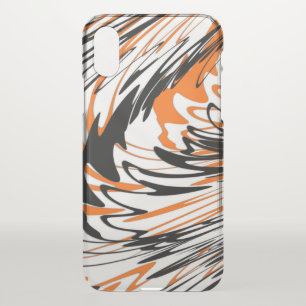 Bengal Colors Squiggly Orange and Black Lines iPhone X Case