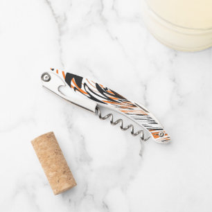 Bengal Colors Squiggly Orange and Black Lines Waiter's Corkscrew