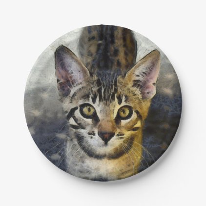 Bengal Cute Kitten Paper Plate