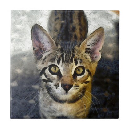 Bengal Cute Kitten Tile