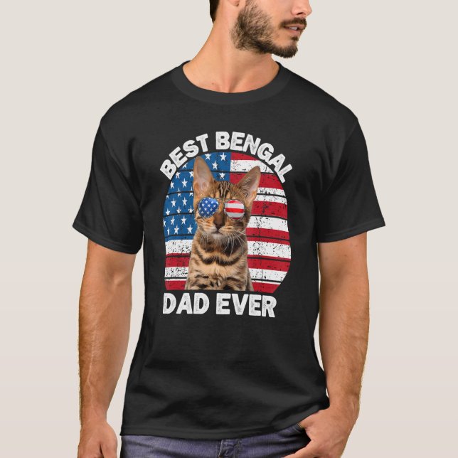 Bengal Dad 4th Of July Bengal Cat  Owner Kitty Kit T-Shirt (Front)