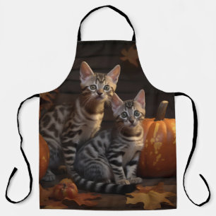 Bengal Kitten Autumn Delight Pumpkin  Apron