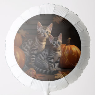 Bengal Kitten Autumn Delight Pumpkin Balloon