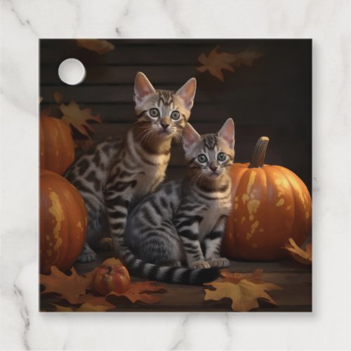 Bengal Kitten Autumn Delight Pumpkin  Favor Tags