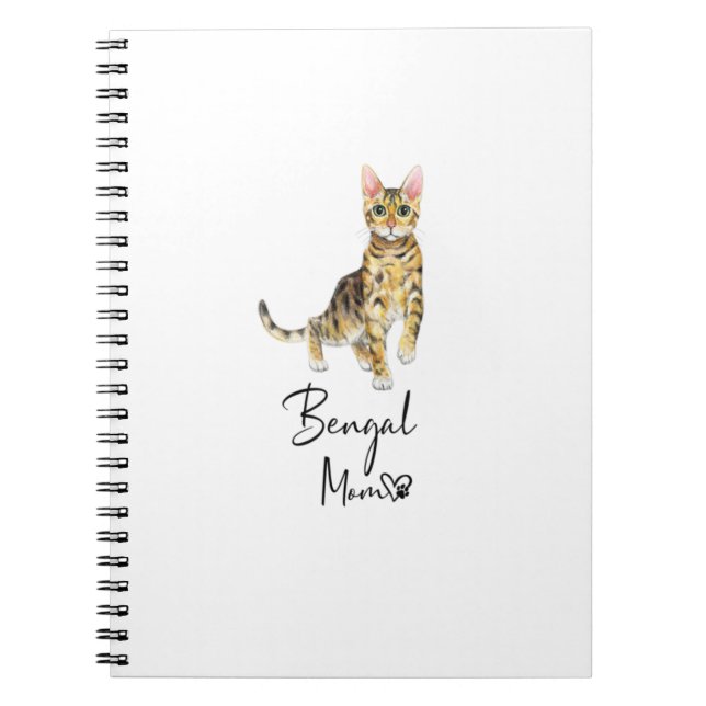 Bengal Mom Cute Cat Mother Kitten Girl Gift Notebook (Front)