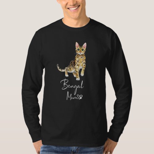 Bengal Mom Cute Cat Mother Kitty Girl Bengal Cat M T_Shirt