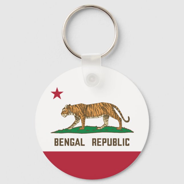 Bengal Republic Tiger Flag Bengali Pride Keychain (Front)