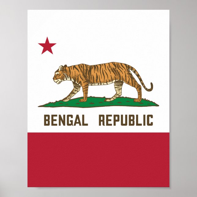 Bengal Republic Tiger Flag Bengali Pride Poster (Front)