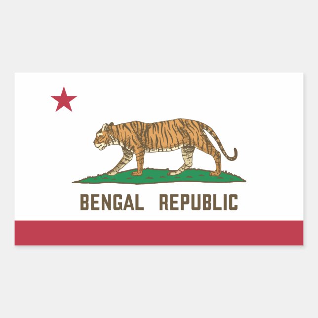 Bengal Republic Tiger Flag Bengali Pride Rectangular Sticker (Front)