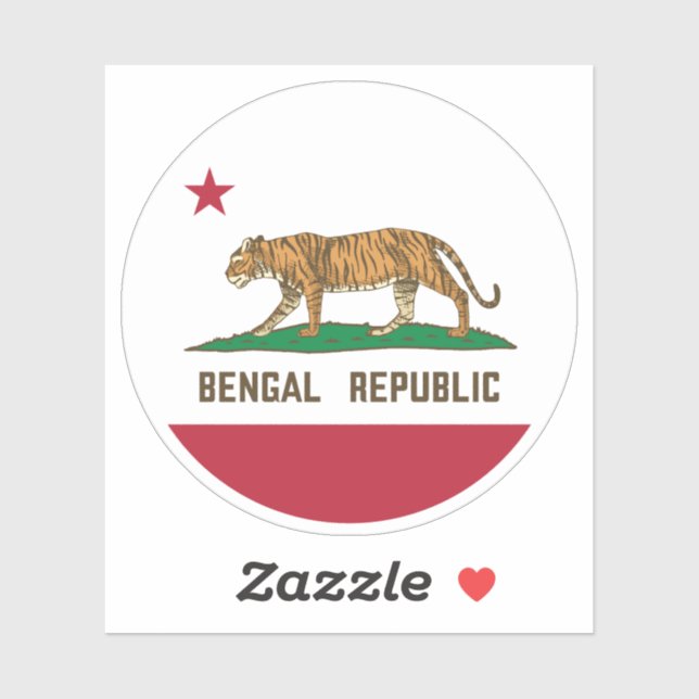 Bengal Republic Tiger Flag Bengali Pride Sticker (Sheet)