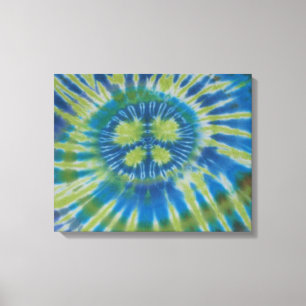 Bengal Stripes Black Orange Tie Dye Wrapped Canvas Print