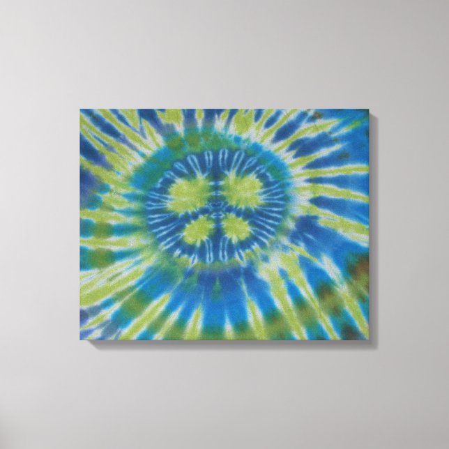 Bengal Stripes Black Orange Tie Dye Wrapped Canvas Print (Front)