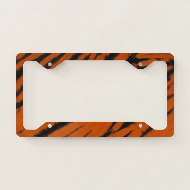 Bengal Stripes Tie Dye License Plate Frame (Front)