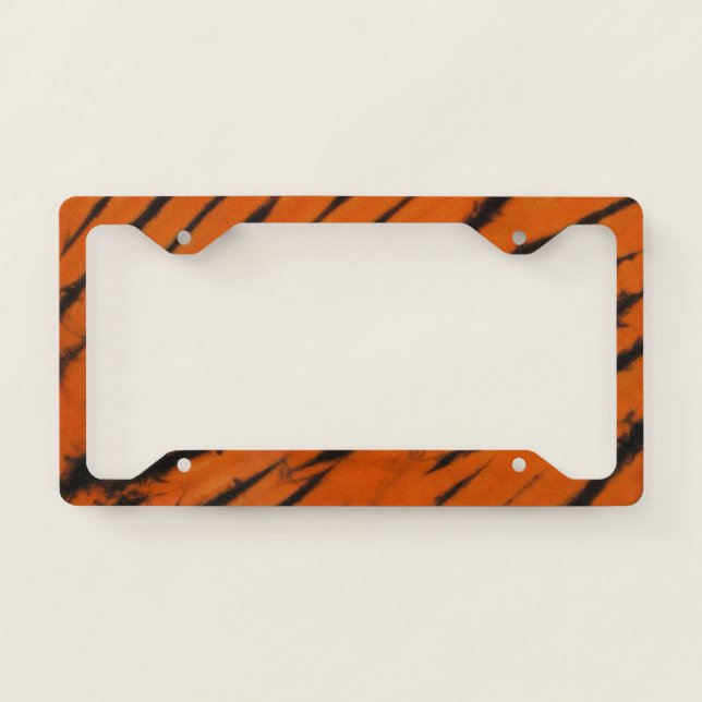 Bengal Stripes Tie Dye License Plate Frame (Front)