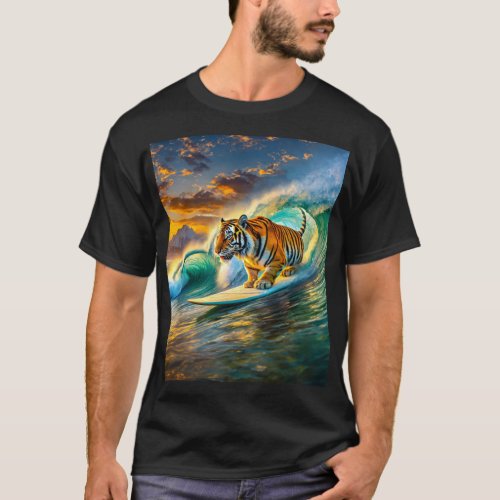 Bengal Surfing Design by Rich AMeN Gill T_Shirt