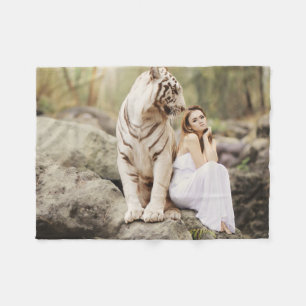 Bengal Tiger and Lady Fleece Blanket