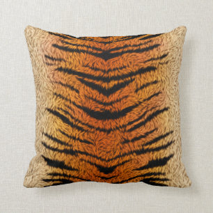 Bengal Tiger Animal Fur Throw Pillow