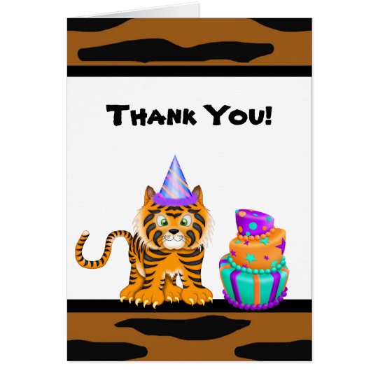 Cute Jungle Safari Animals Thank You Card | Zazzle.com