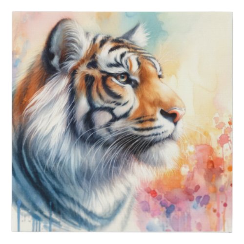 Bengal Tiger AREF1105 _ Watercolor Faux Canvas Print