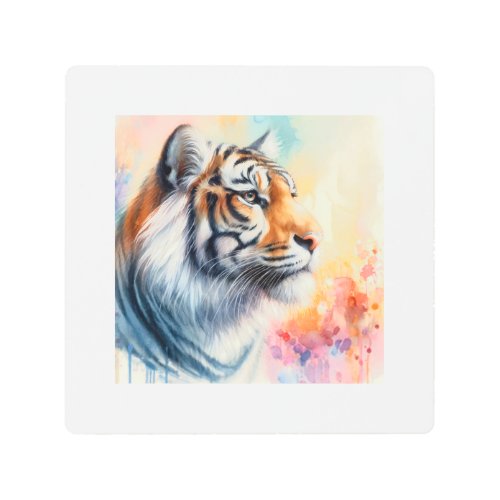 Bengal Tiger AREF1105 _ Watercolor Metal Print