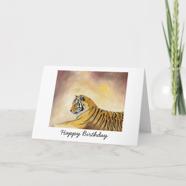 Bengal Tiger Birthday Card (Front)