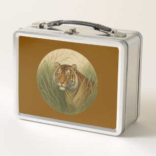 Bengal Tiger Brown Metal Lunchbox