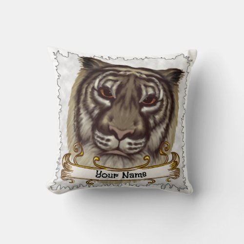 Bengal Tiger custom name  Throw Pillow