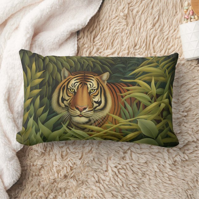 Bengal Tiger Digital Art Lumbar Pillow (Blanket)