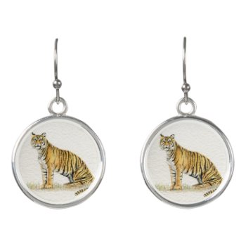 Bengal Tiger Earrings by mlmmlm777art at Zazzle
