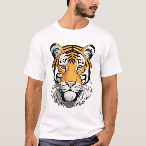 Bengal Tiger Emblem Wild Elegance T_Shirt