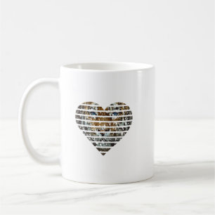 Bengal Tiger Endangered Distressed Heart Lover Cat Coffee Mug