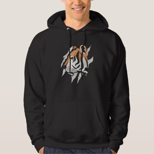 Bengal Tiger Face and Claws Wildlife 1 Hoodie