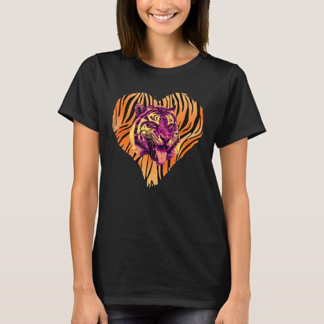 Bengal Tiger Face Animal Tongue Out Bengal Tiger T-Shirt (Front)