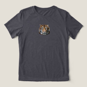 Bengal Tiger Hand Drawn Digital Art Tri-Blend Shirt