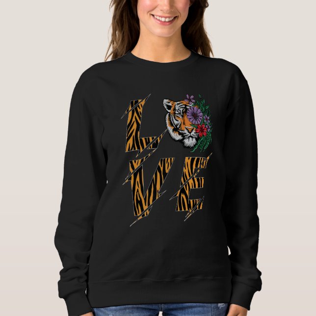 Bengal Tiger Love Flower Sweatshirt (Front)