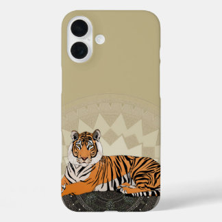 bengal tiger mandala bamboo iPhone 16 plus case