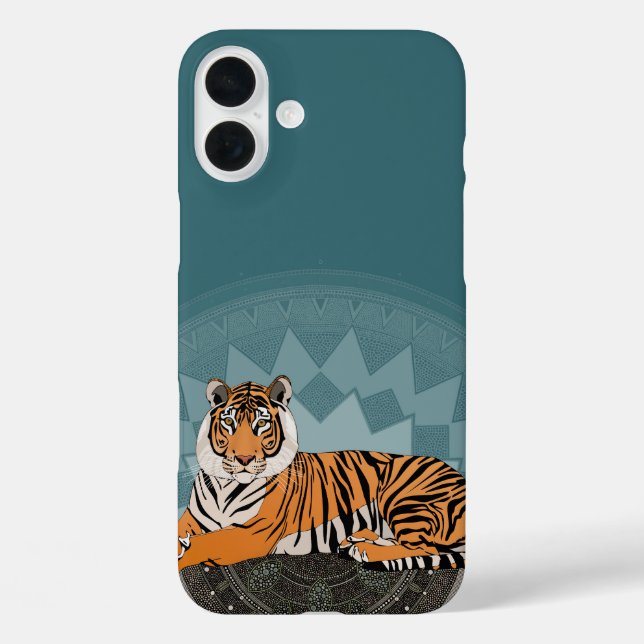 bengal tiger mandala blue Case-Mate iPhone case (Back)