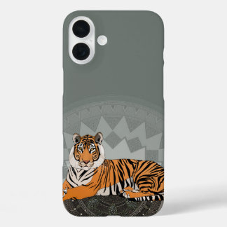 bengal tiger mandala lichen iPhone 16 plus case