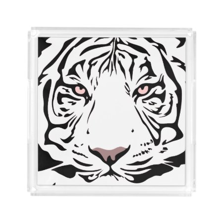 Bengal Tiger Outline. Black And White Tiger Acrylic Tray