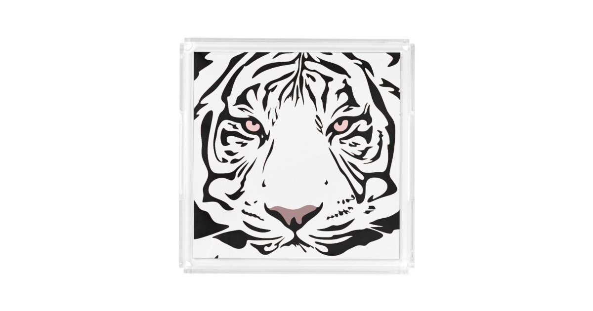 Stock Art Drawing of a White Bengal Tiger - inkart
