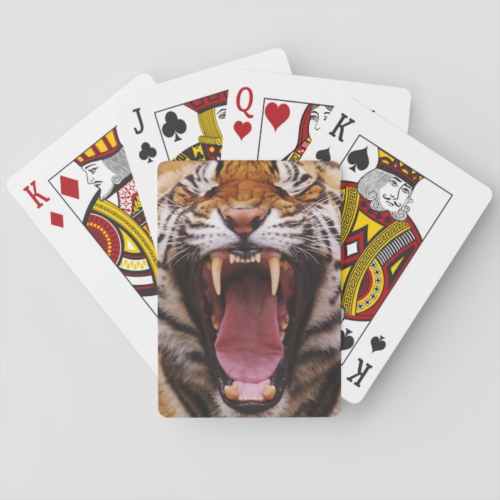faro card game tiger tapestry