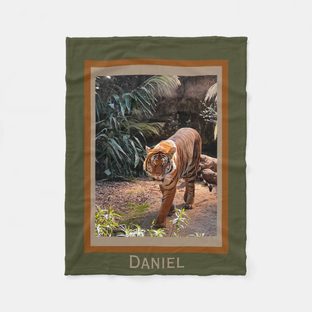 Bengal Tiger, personalized Fleece Blanket (Front)