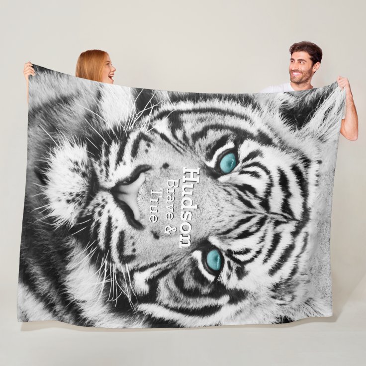 Bengal Tiger Personalized White Tiger Fleece Blanket Zazzle