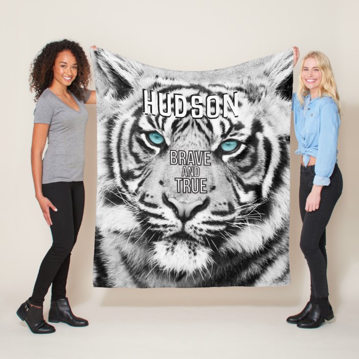 Bengal Tiger Personalized White Tiger Fleece Blanket Zazzle Com