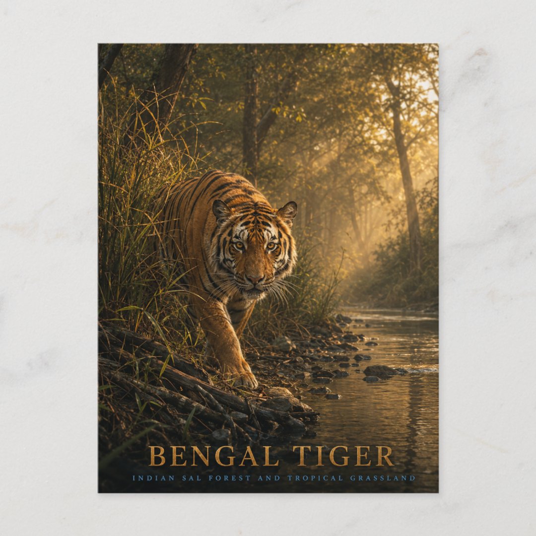 Bengal Tiger Sal Forest ANIMALS wildlife postcard