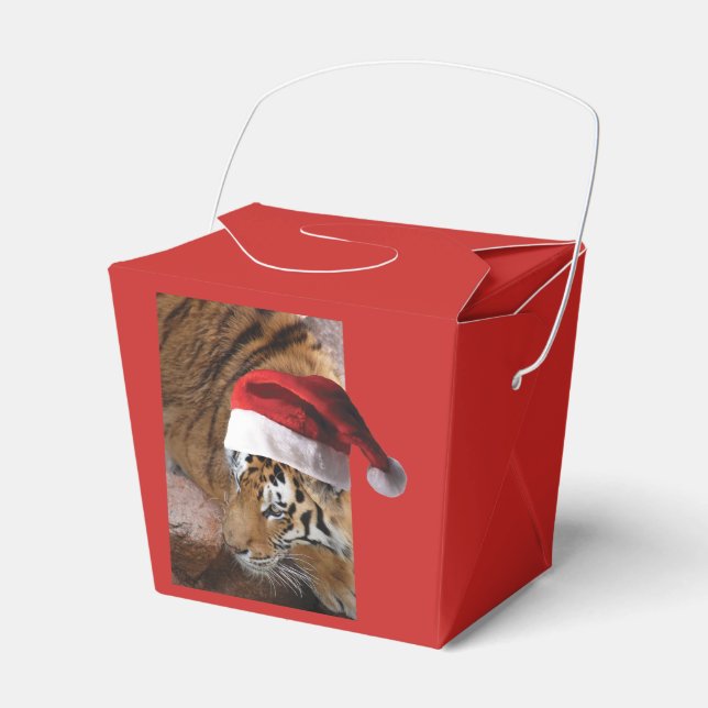 Bengal Tiger Santa Claus Favor Boxes (Front Side)