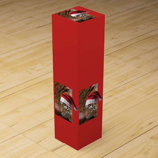 Bengal Tiger Santa Claus Wine Box (Front)