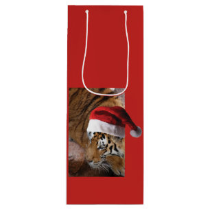 Bengal Tiger Santa Claus Wine Gift Bag