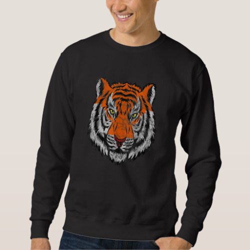 Bengal Tiger Stripes Face Mask Sweatshirt