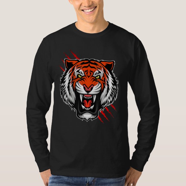 Bengal Tiger Stripes Face Mask T-Shirt (Front)